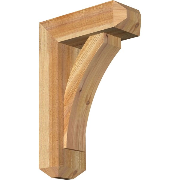 Ekena Millwork Thorton Craftsman Rough Sawn Bracket w/ Offset Brace, Western Red Cedar, 6"W x 16"D x 24"H BKT0604X16X24THR04RWR - main